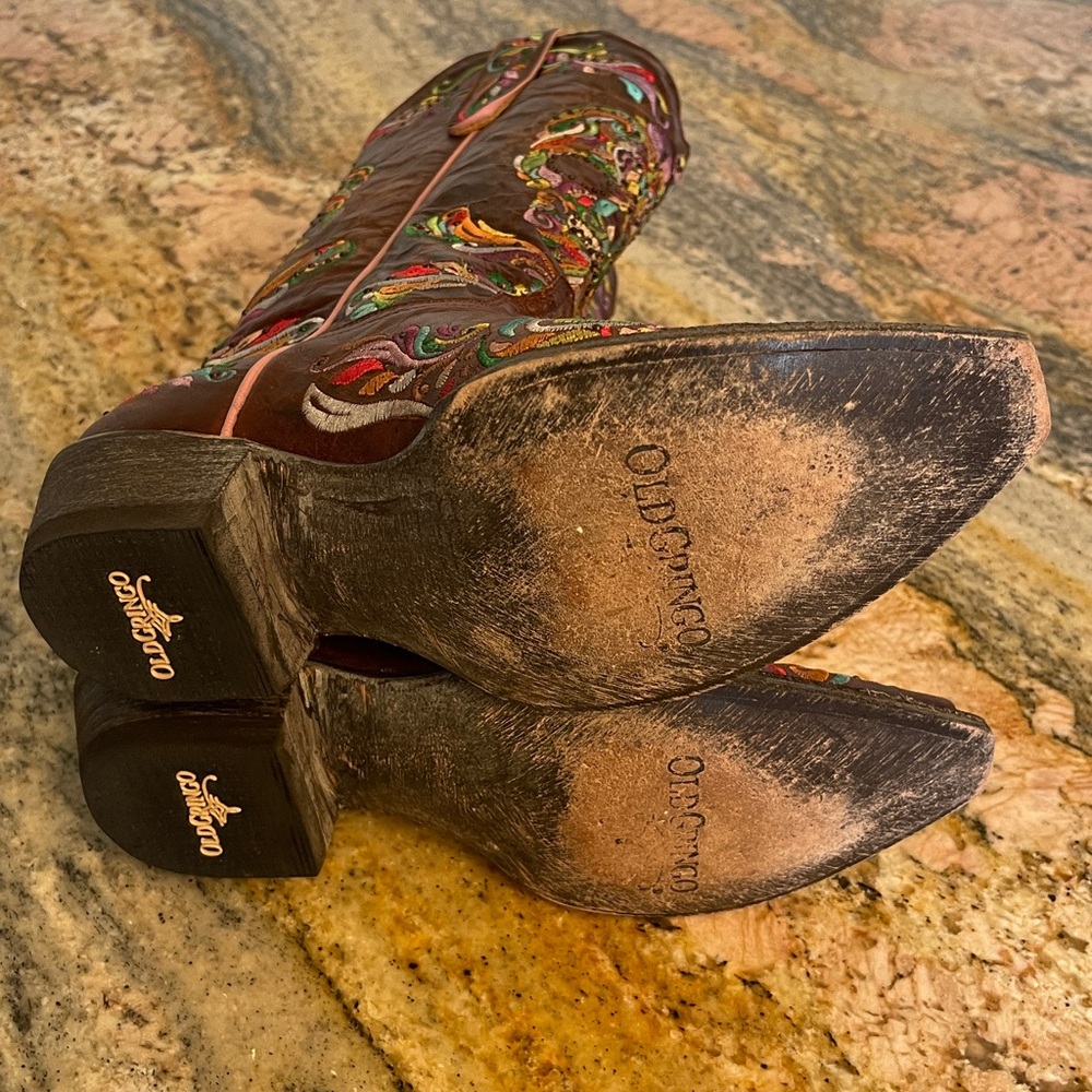 Old Gringo Dulce Calavera Multi Color 
Sugar Skull Boots Size 8 Worn 1X - Picture 9 of 9
